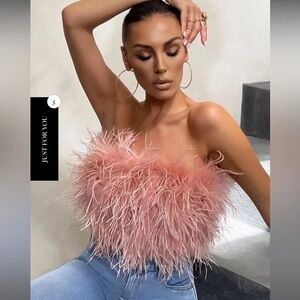 Club L cropped Feather Top